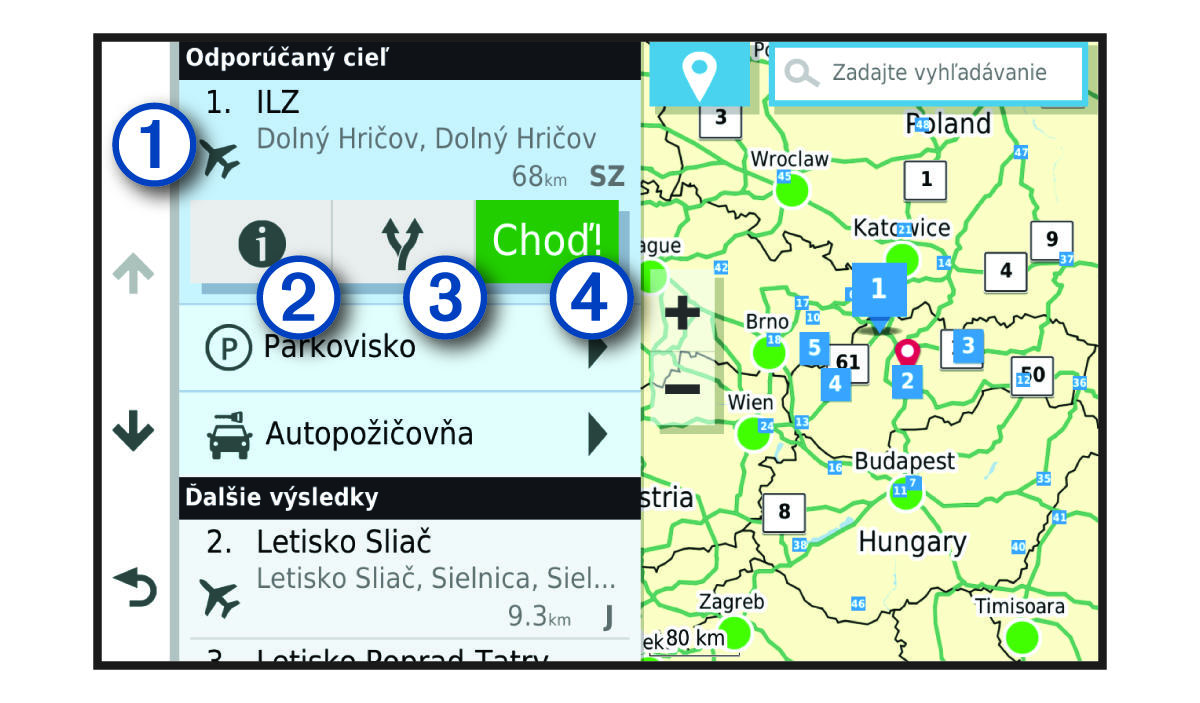 Zoznam výsledkov vyhľadávania s popismi