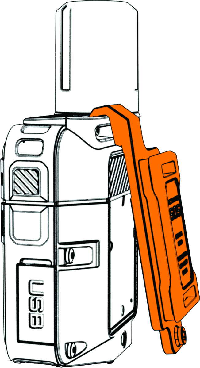 Diagramm des Adapters für die Montage an der Gehäuserückseite