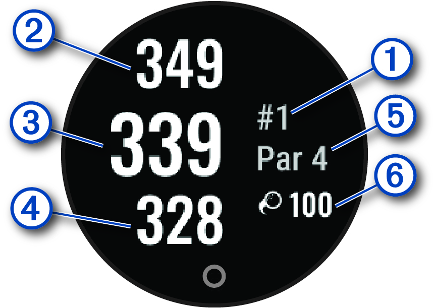 Golf hole data with callouts