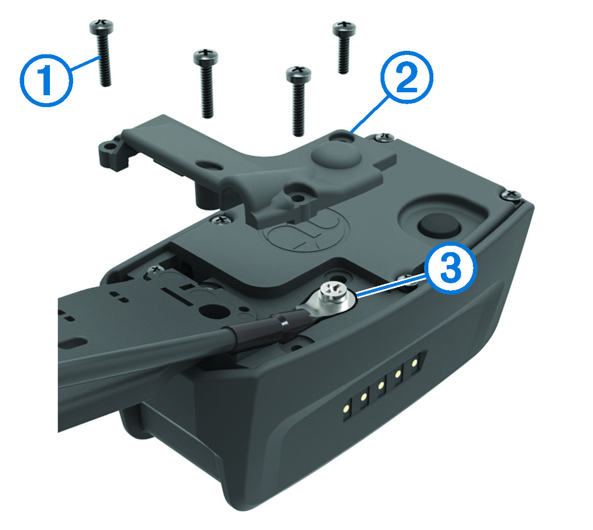 Exploded view of the VHF antenna cover with callouts
