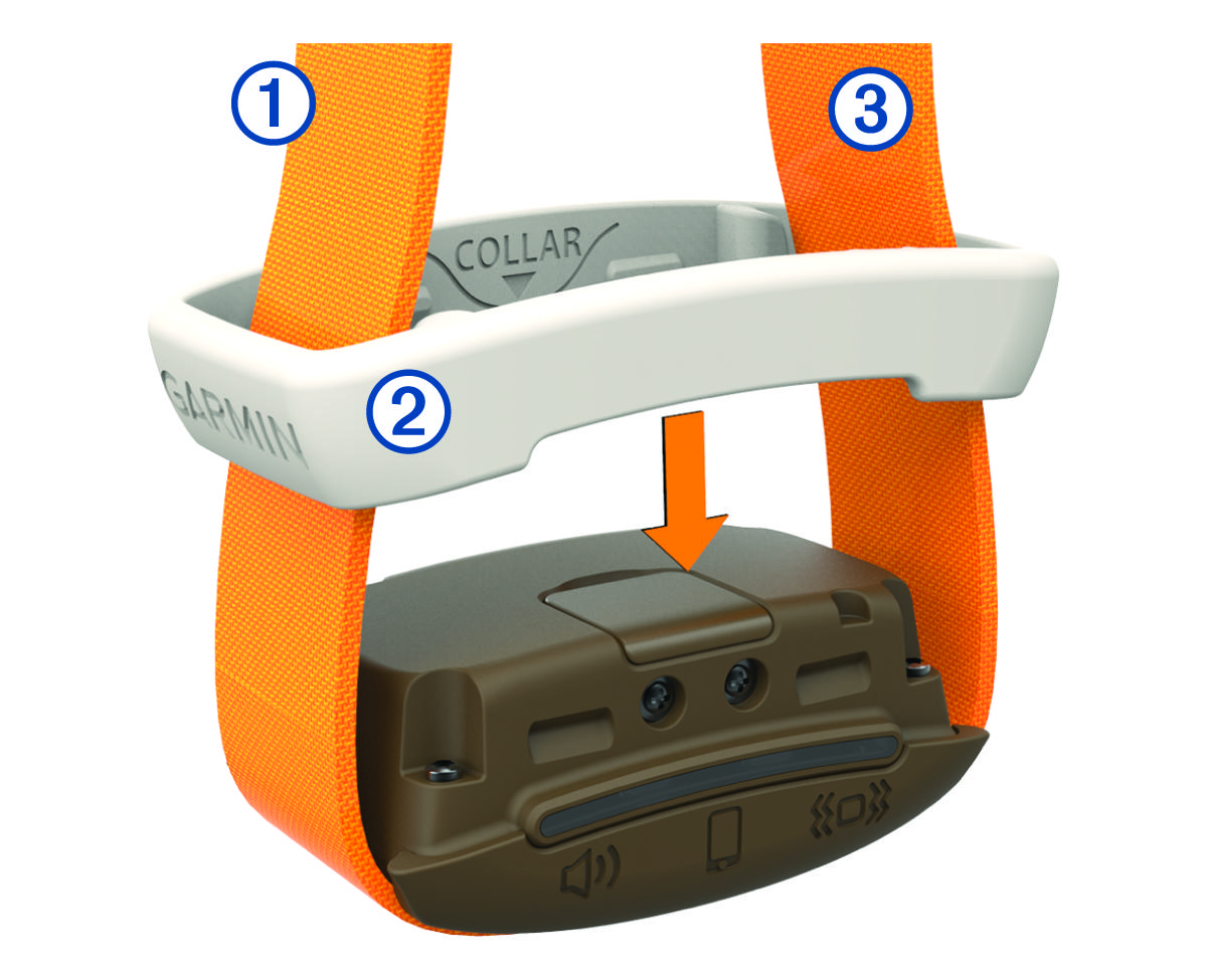 Device, collar band, and collar strap with callouts