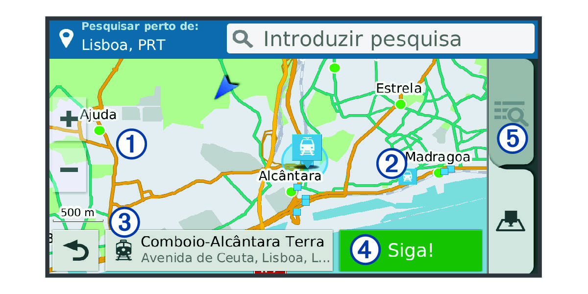 Search results map with callouts