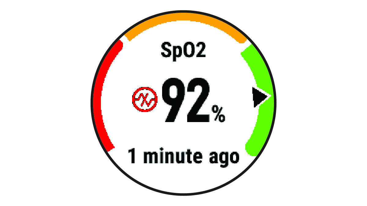 Screenshot of SpO2 data