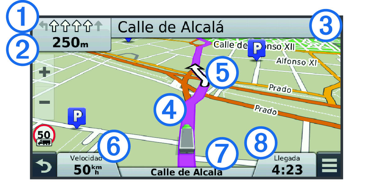Navigation map with callouts