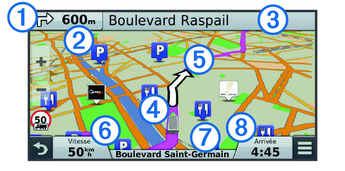Navigation map with callouts