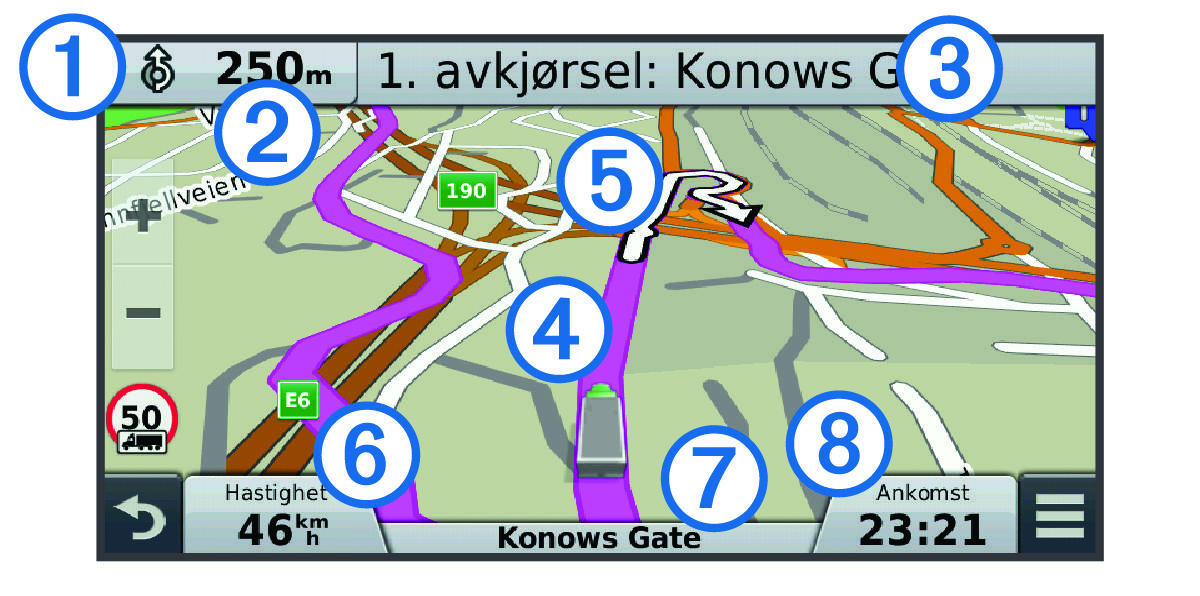 Navigation map with callouts