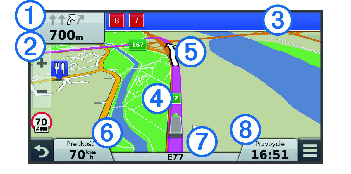 Navigation map with callouts