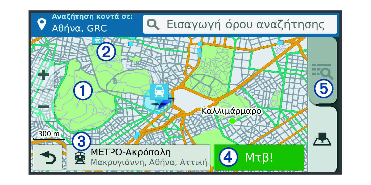 Location search results map with callouts