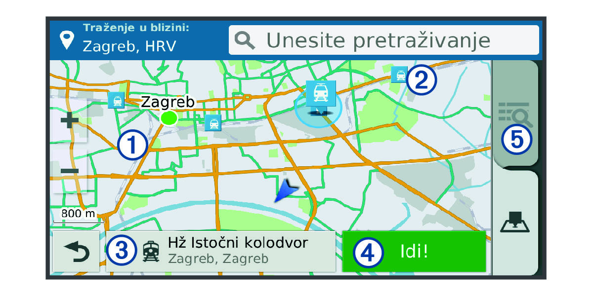 Location search results map with callouts
