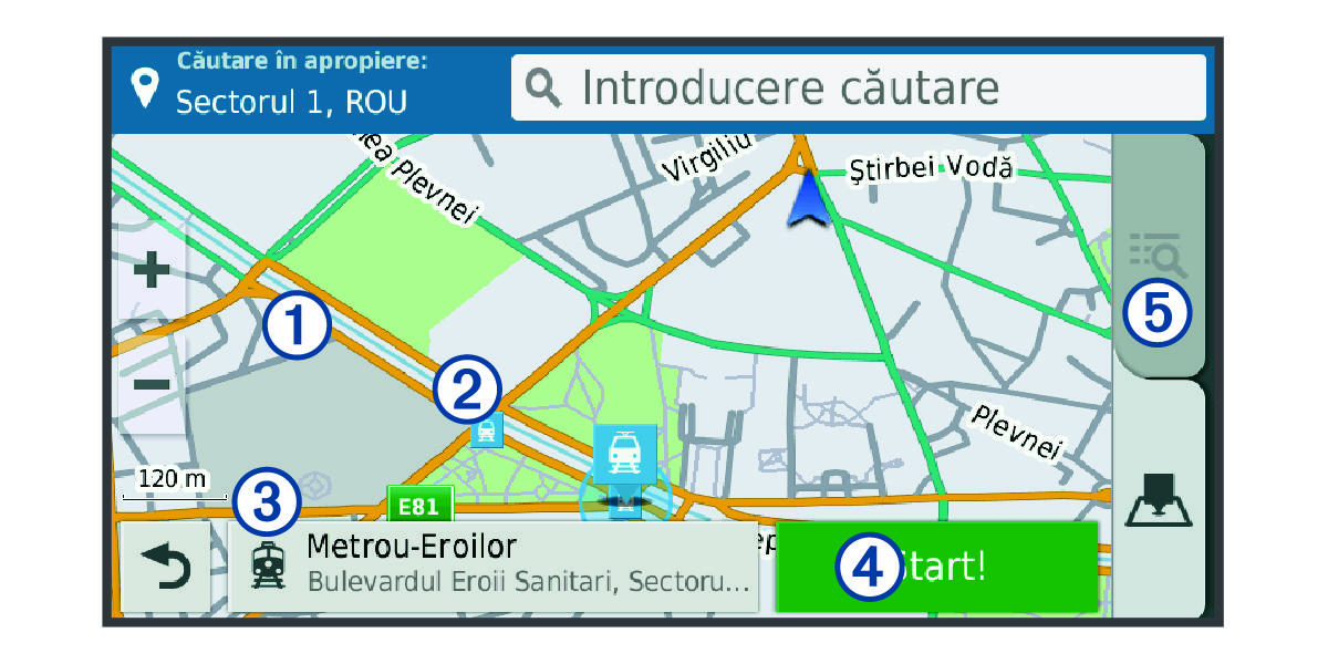 Location search results map with callouts