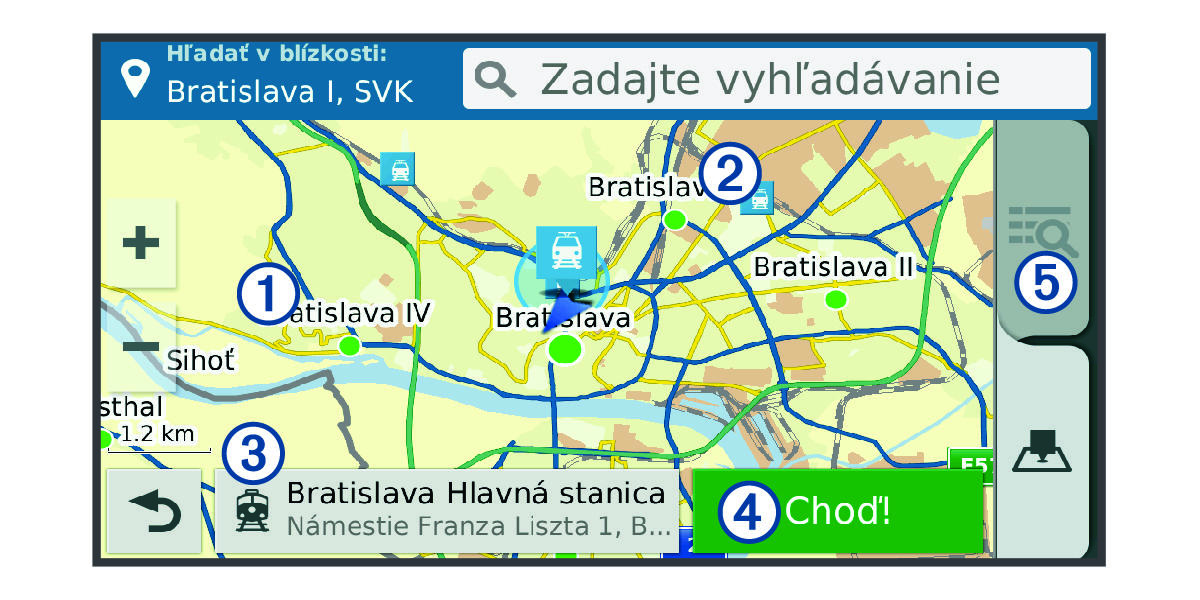 Location search results map with callouts