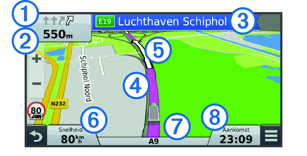 Navigation map with callouts