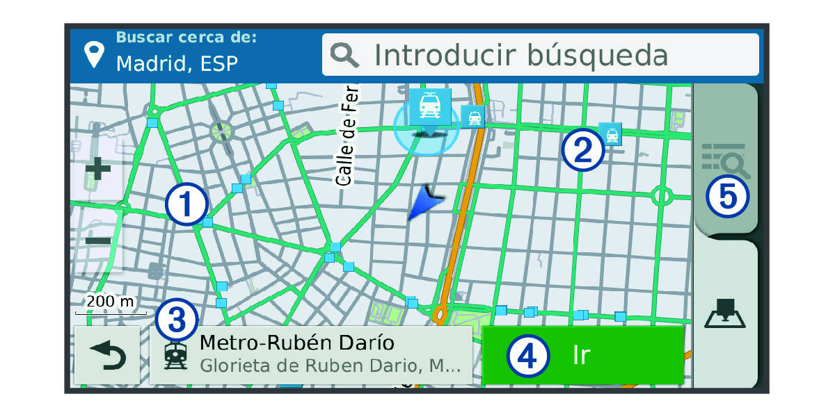Location search results map and callouts