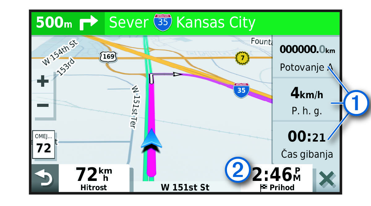 Podatkovna polja potovanja na zemljevidu z oblački