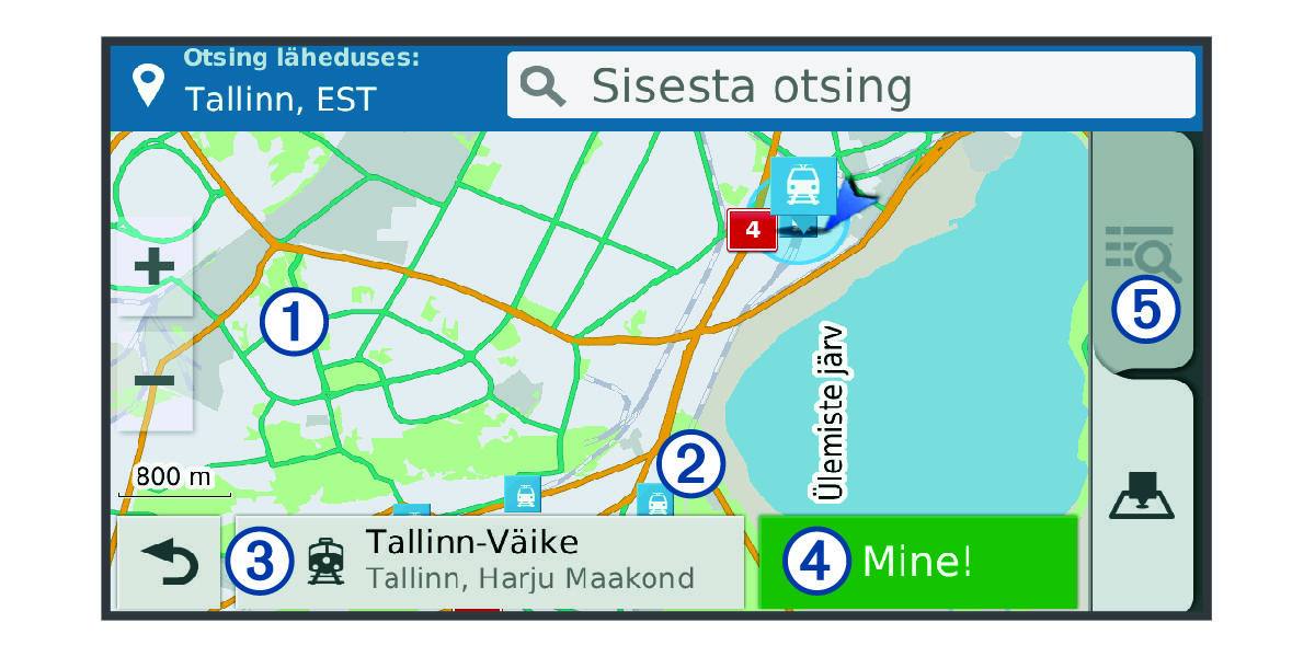 Search results map with callouts