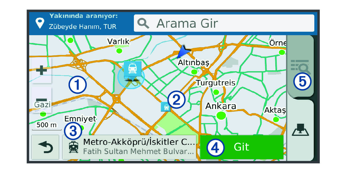 Search results map with callouts