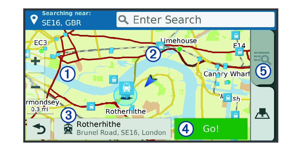 Garmin DriveSmart 51/61/7 - Search Results on Map