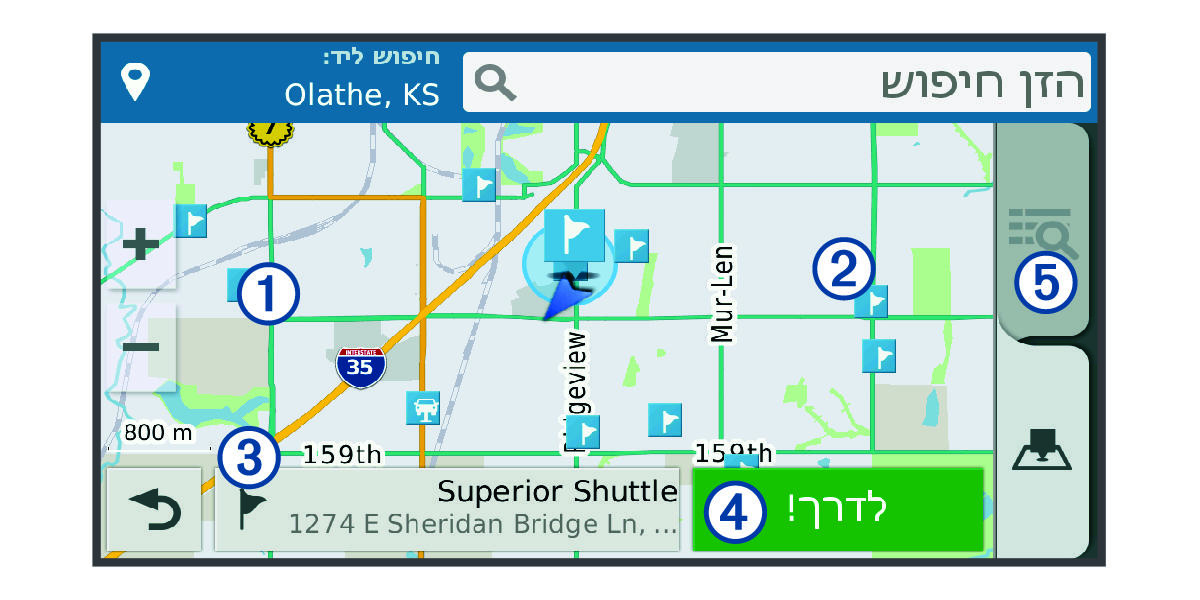 Search results map with callouts