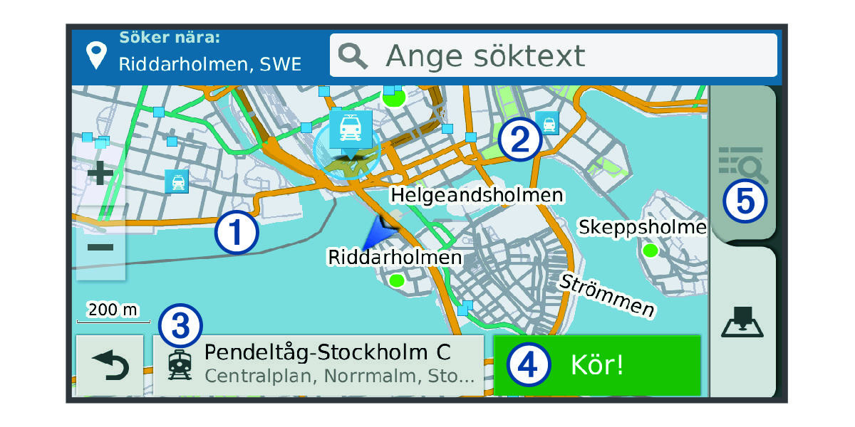 Search results map with callouts