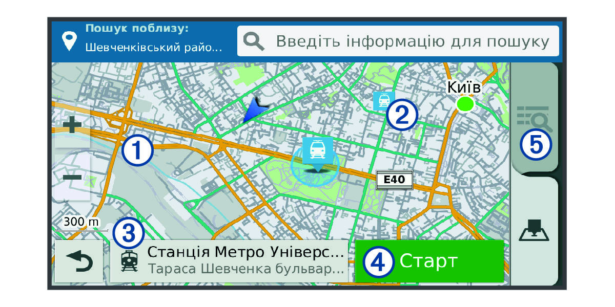Search results map with callouts