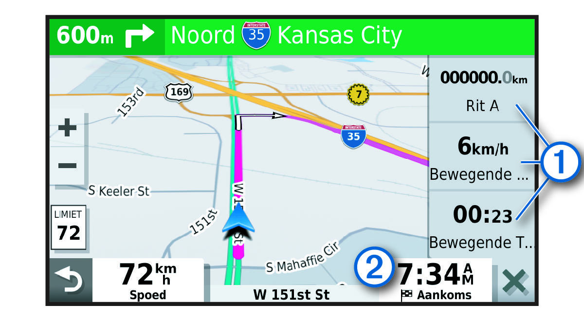 Ritdatavelde op die kaart met byskrifte