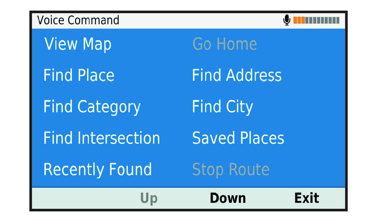 Voice command menu