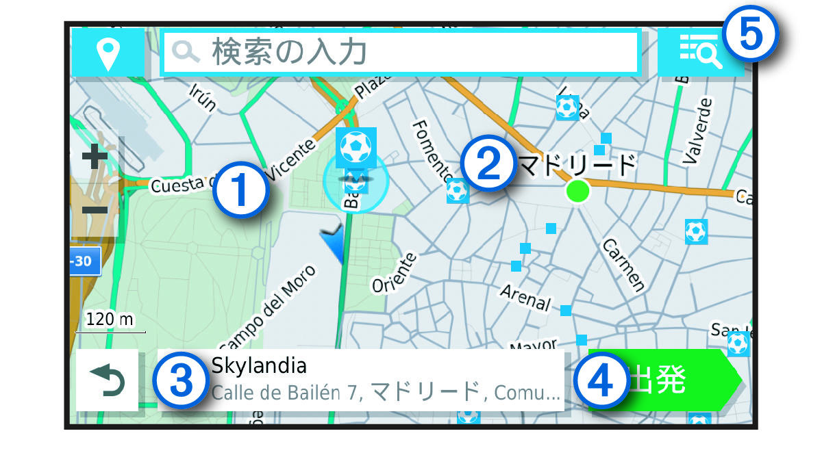 地図上の位置検索結果(コールアウト付き)