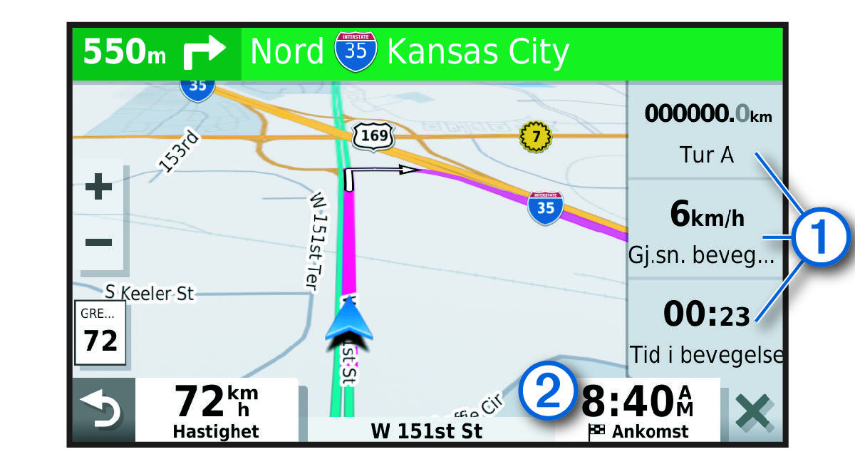 Turdatafelt på kartet med merknader