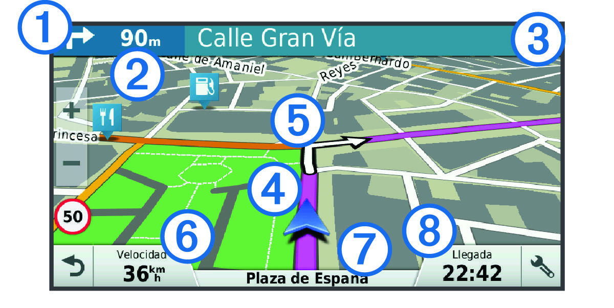 Ruta en el mapa con anotaciones