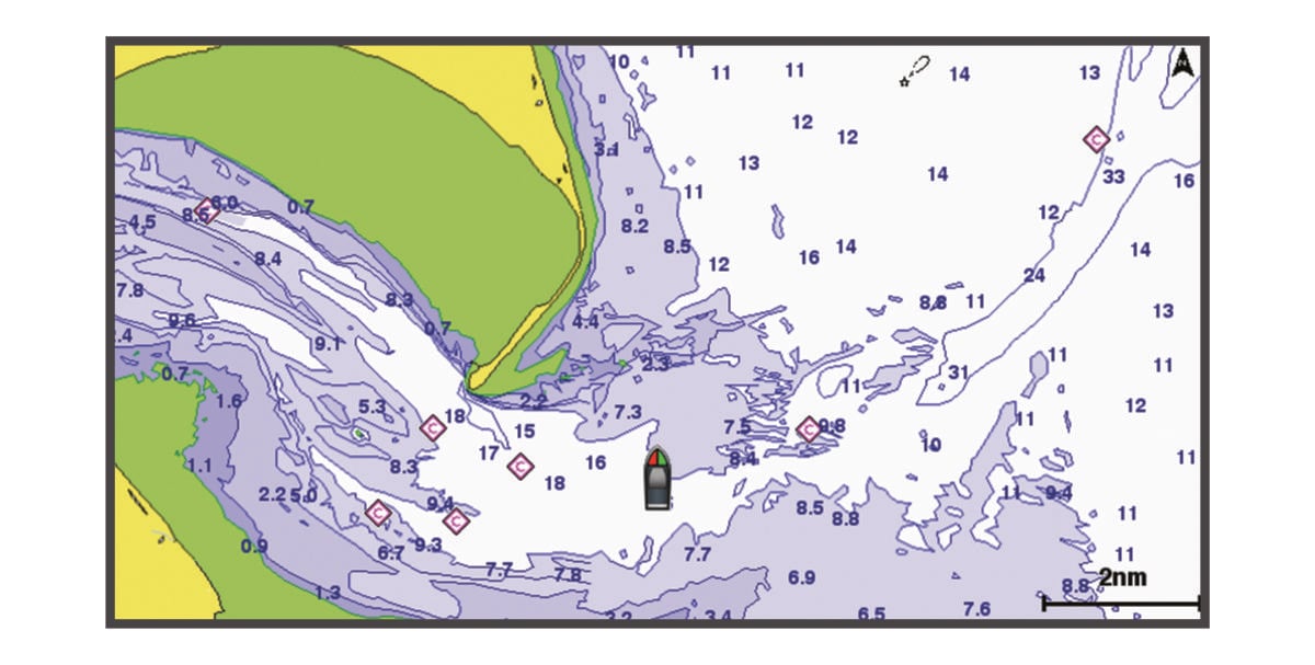 ECHOMAP Plus Owners Manual - Navigation Chart and Fishing Chart
