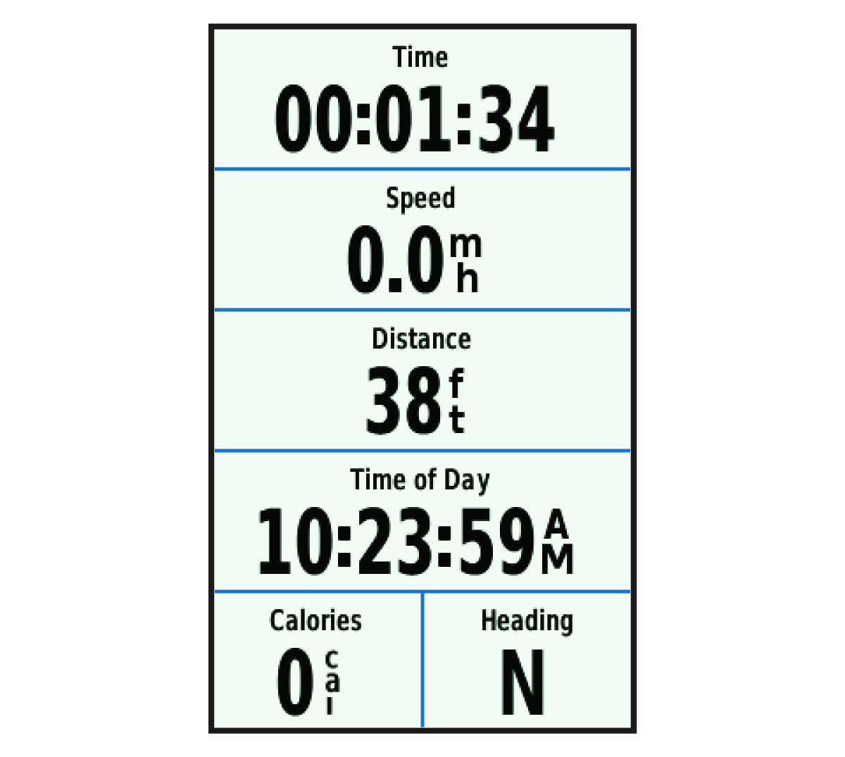 Activity timer with bike data