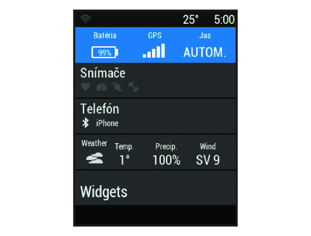 Údaje o stave zariadenia
