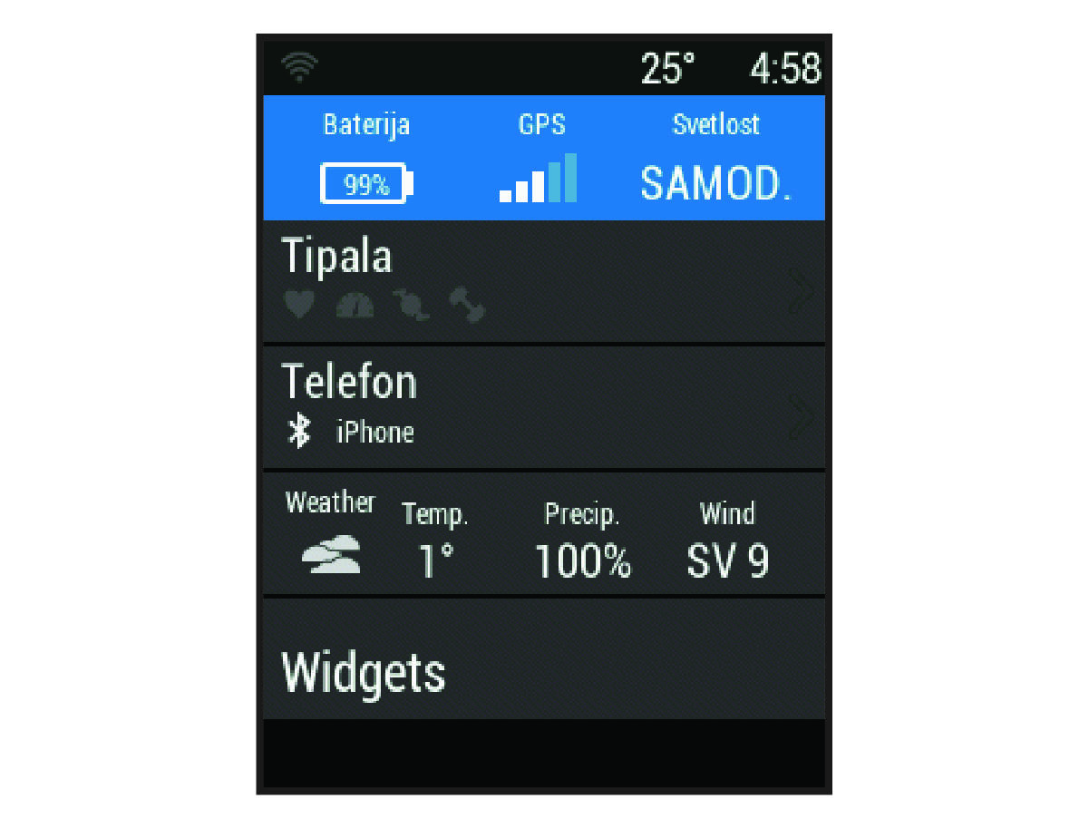 Podatki o stanju naprave