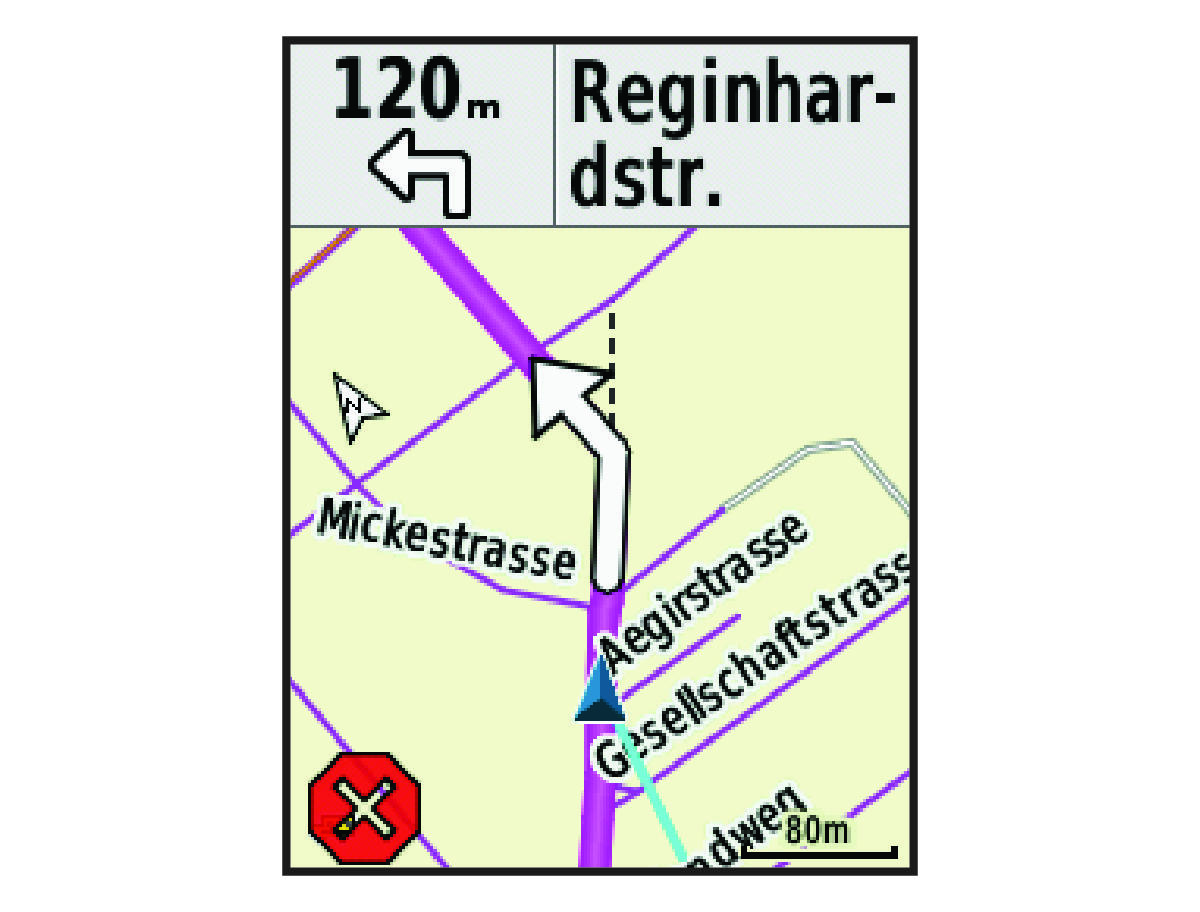 Karte mit Route