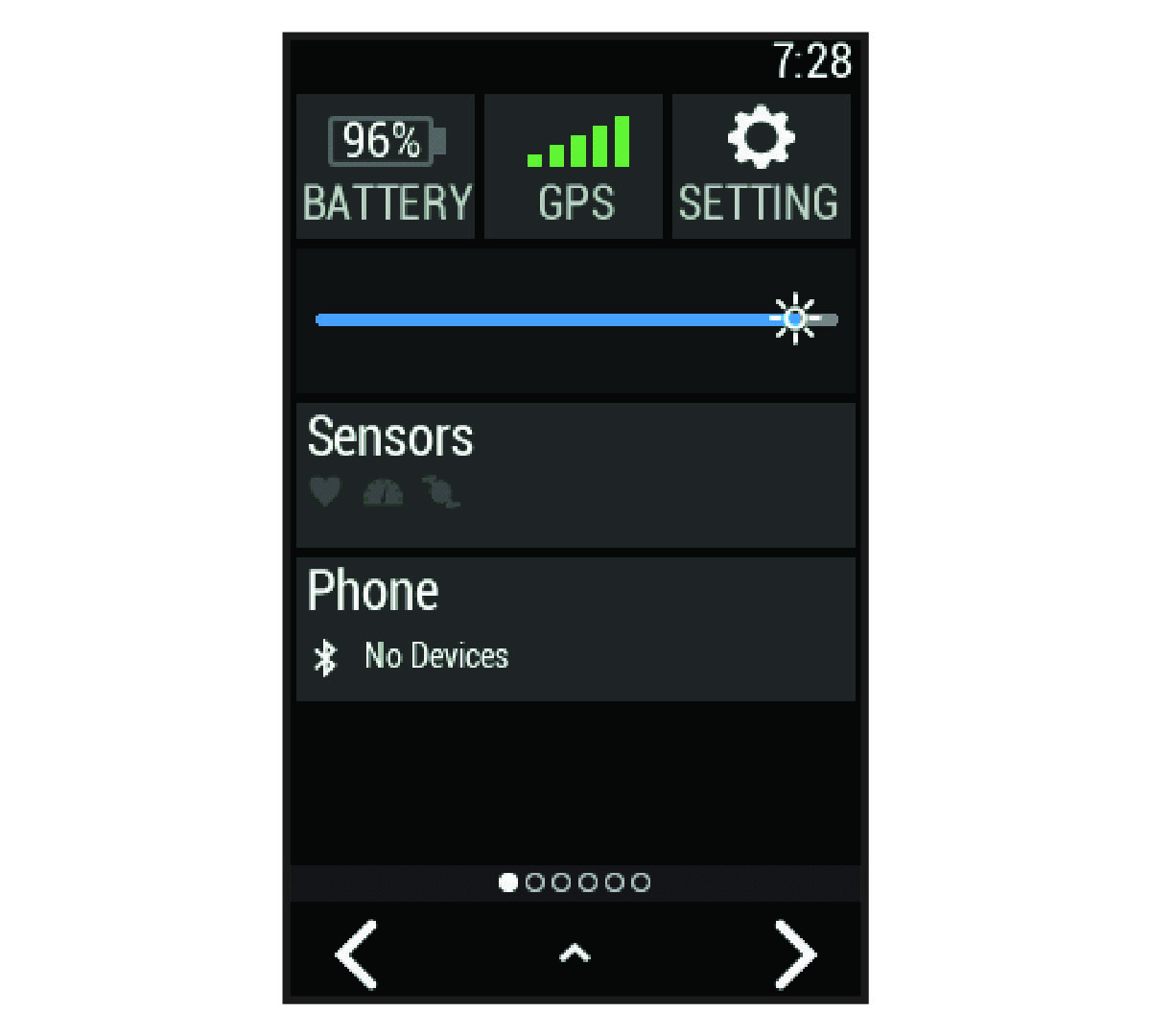 Screenshot of the settings widget