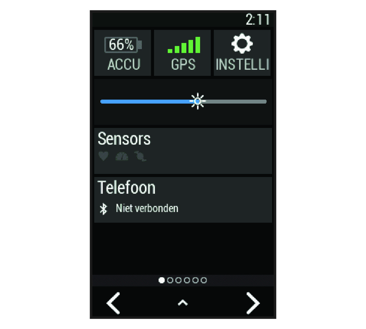Screenshot of the settings widget