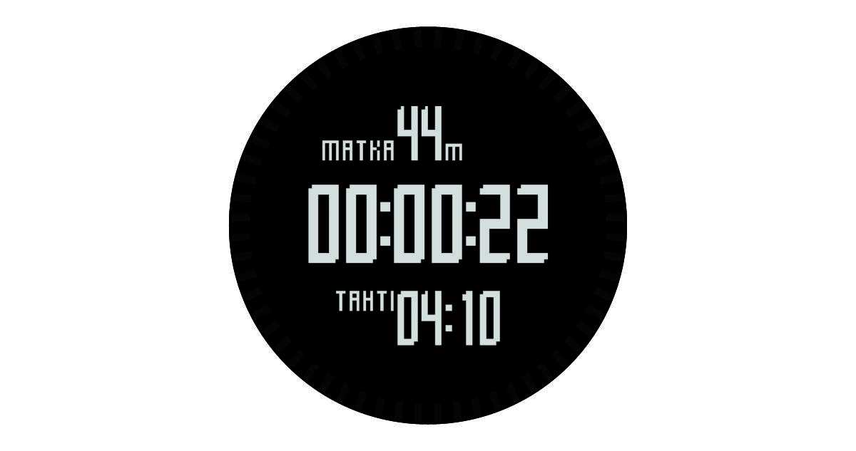 Näyttökuva sekuntikellosta