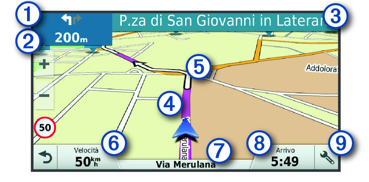 Map with navigation and callouts