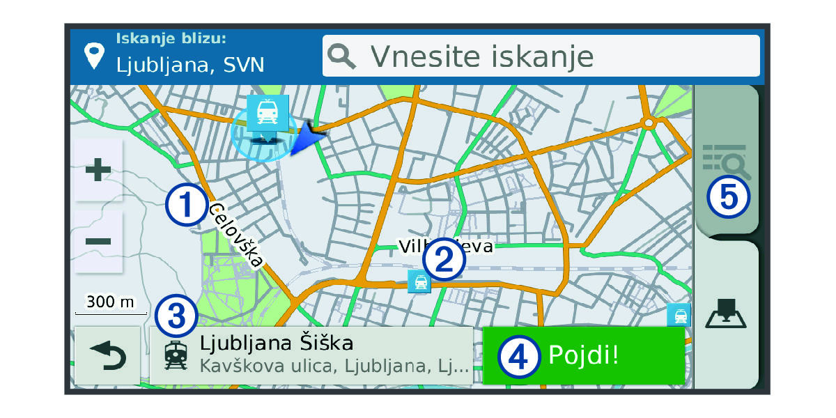 Location search results map with callouts