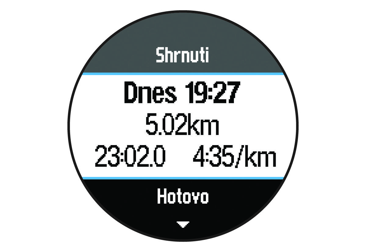 Activity timer with run summary