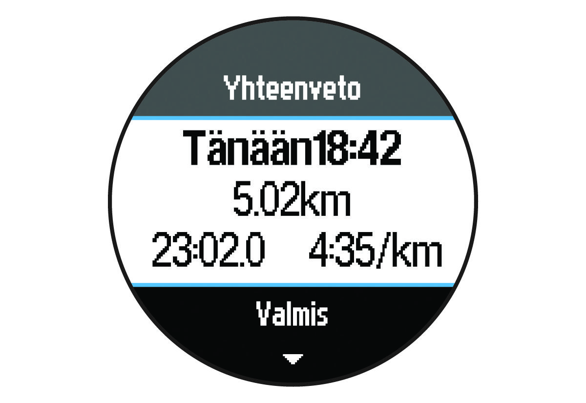 Activity timer with run summary