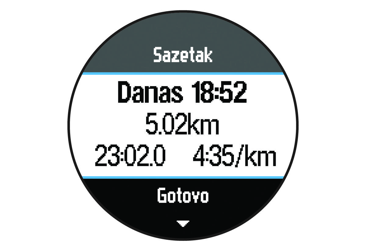 Activity timer with run summary