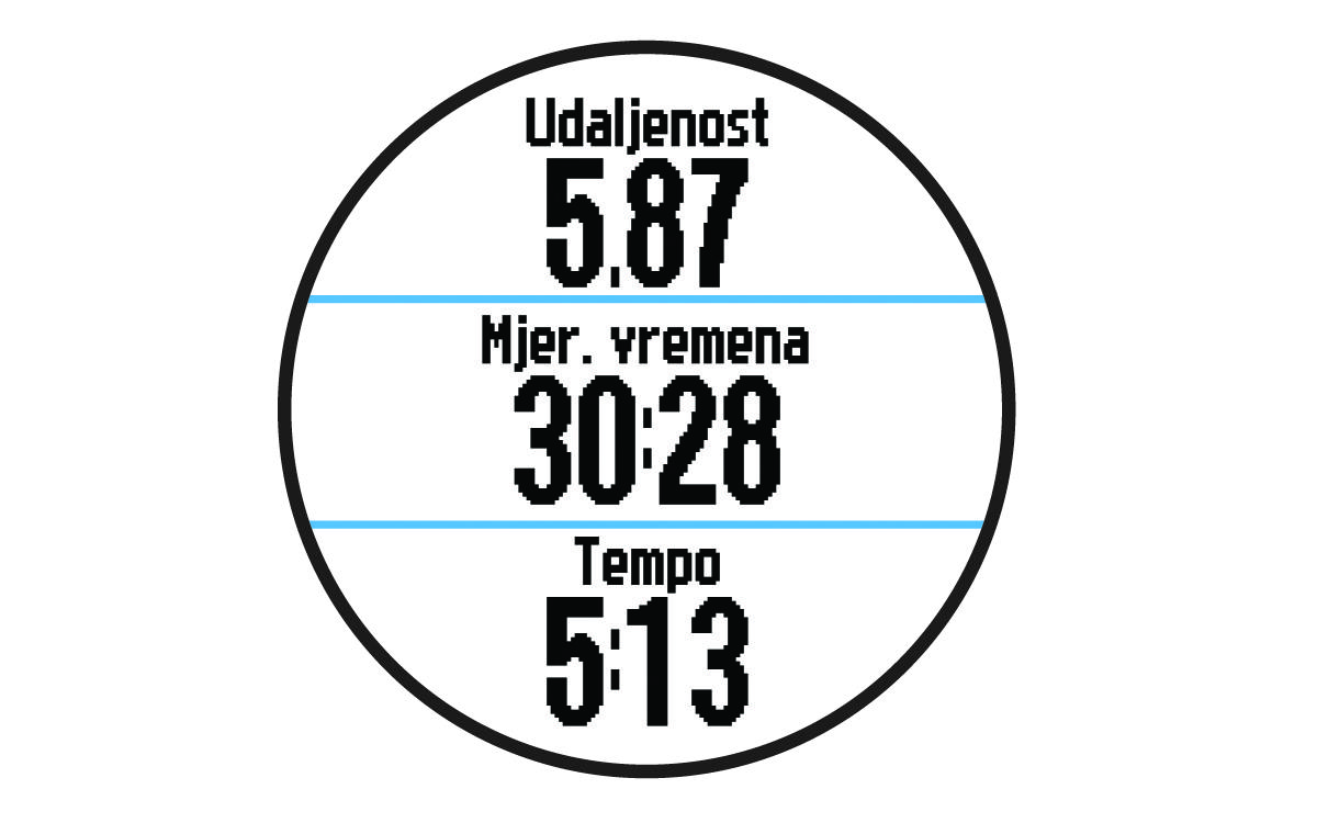 Mjerač vremena aktivnosti s podacima o trčanju