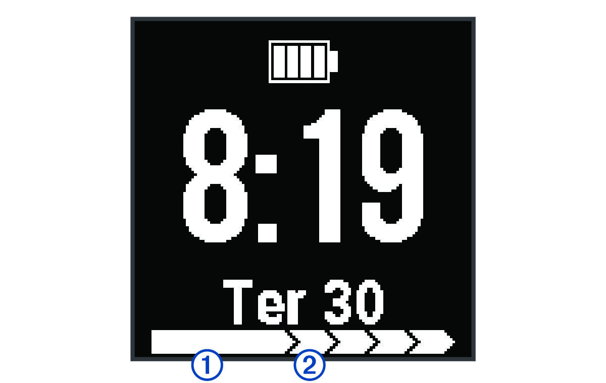 Tela da barra de movimento com legendas