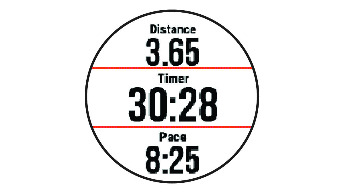 Activity timer with run data
