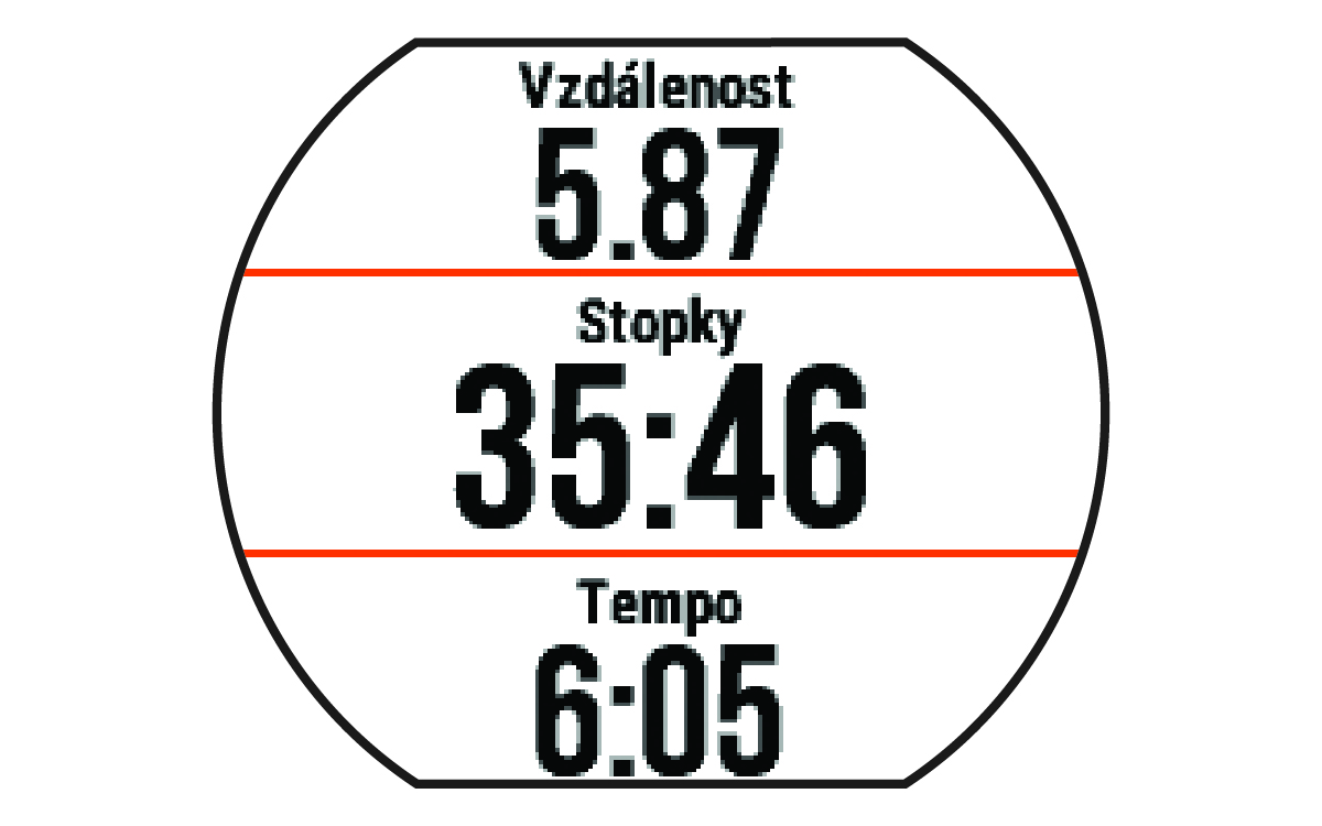 Stopky aktivity s běžeckými údaji