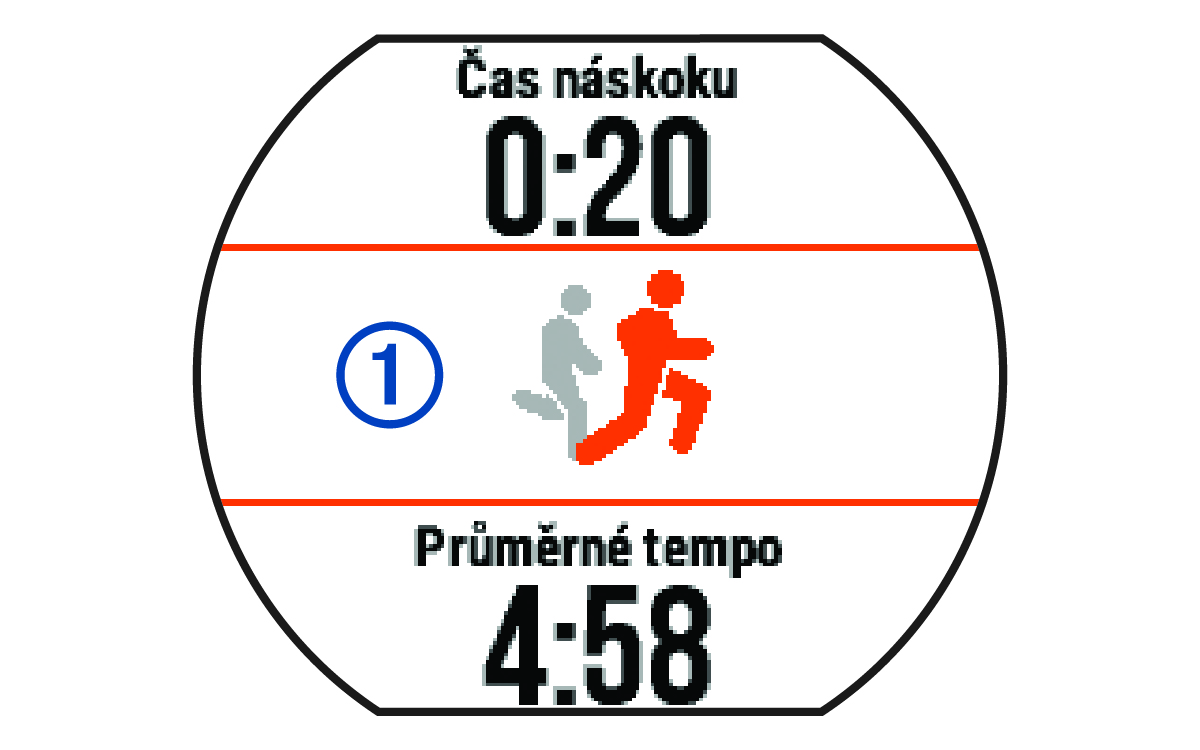 Údaje funkce Virtual Partner s popiskem