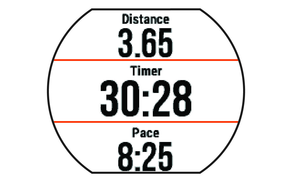 Activity timer with run data