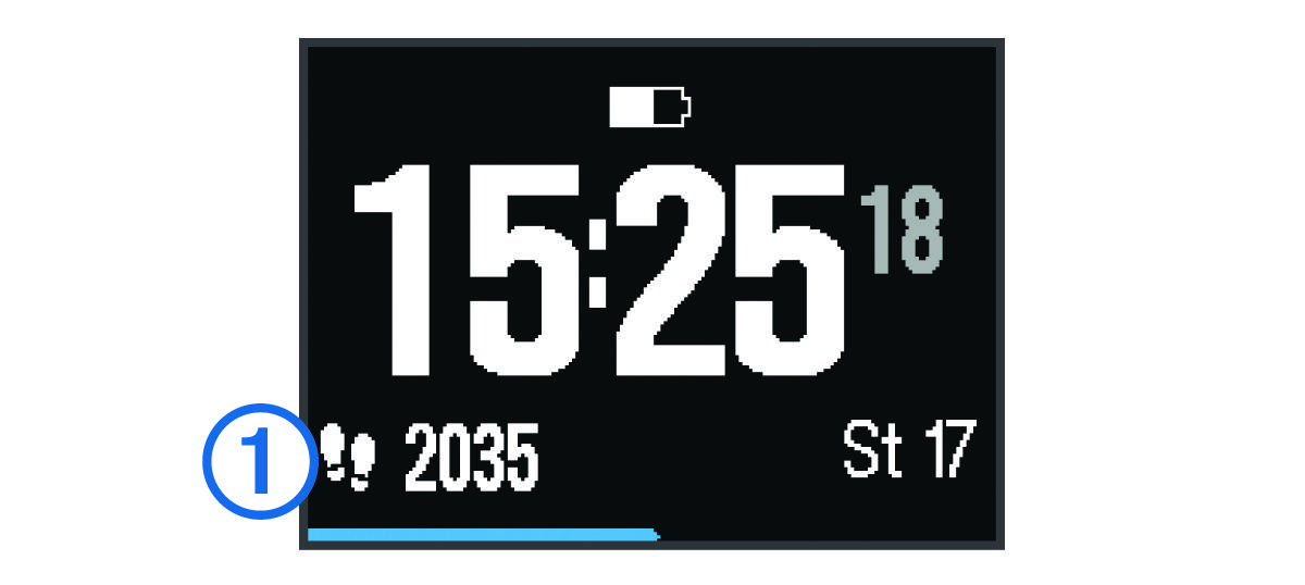 Údaje cíle kroků s popiskem