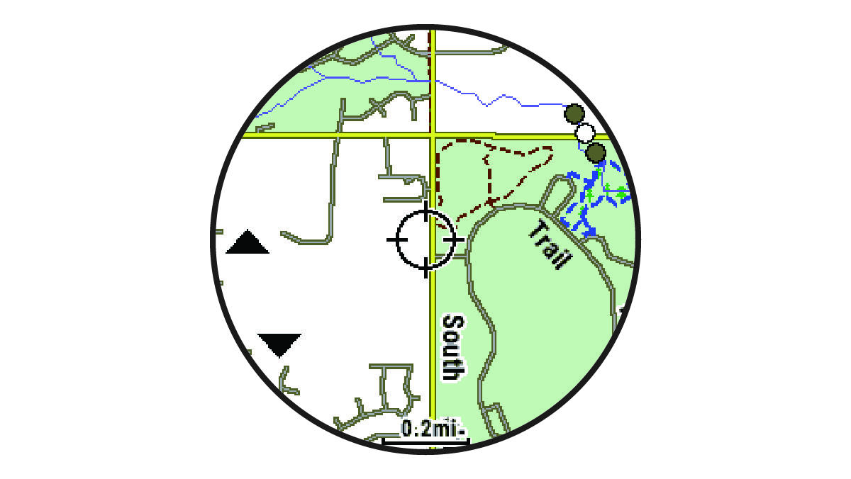 Map with arrows and crosshairs